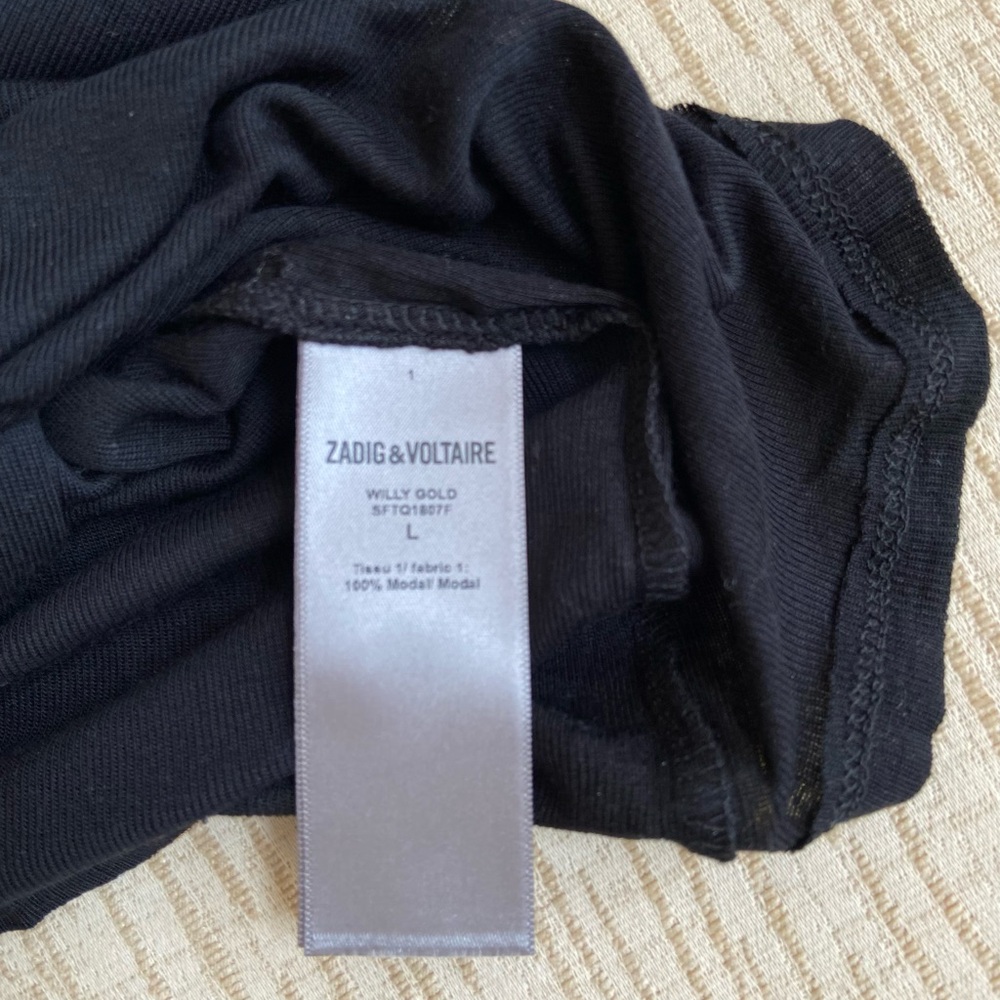 Zadig & Voltaire Metallic Finish Modal T-Shirt - Picture 6 of 9